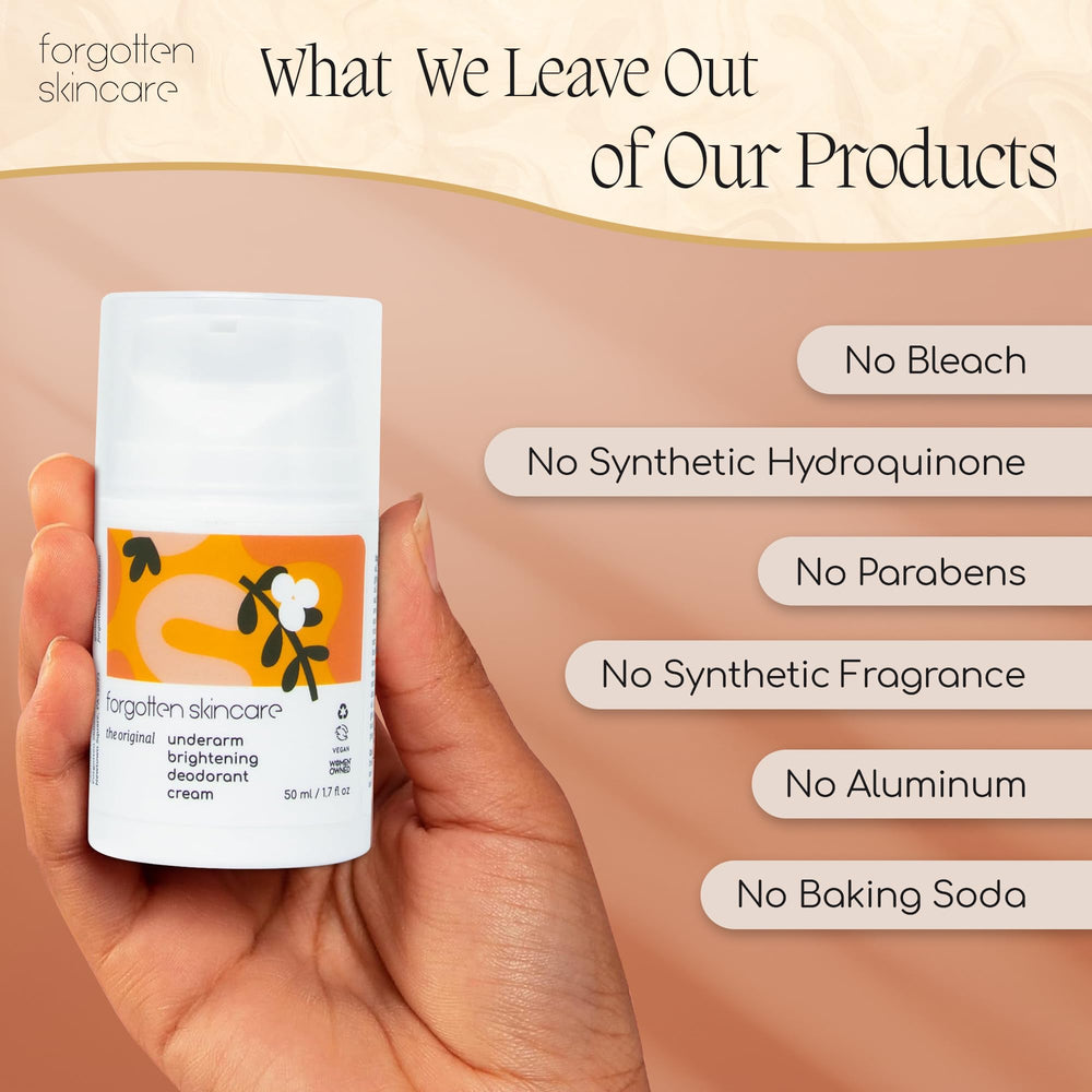 Forgotten Skincare Cream texture close-up highlights smooth, non-greasy daily use.