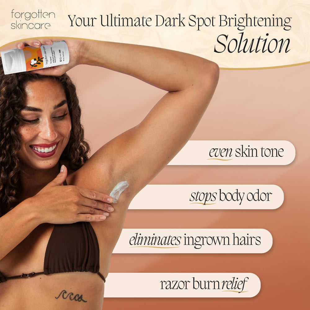 Forgotten Skincare underarm brightening cream bottle for easy application