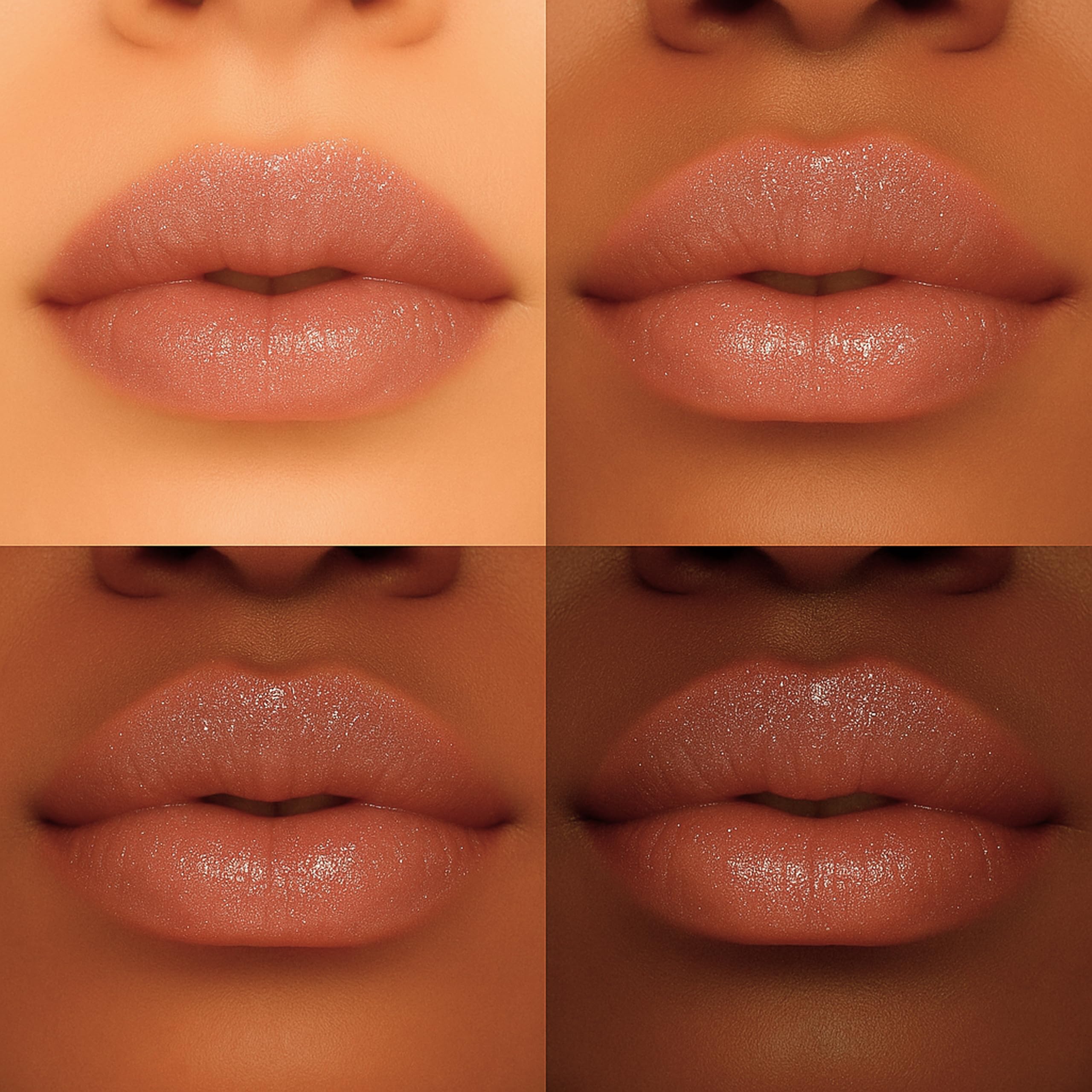 Formless Beauty Divine Lip Gloss application close-up reveals buttery, non-sticky shine.