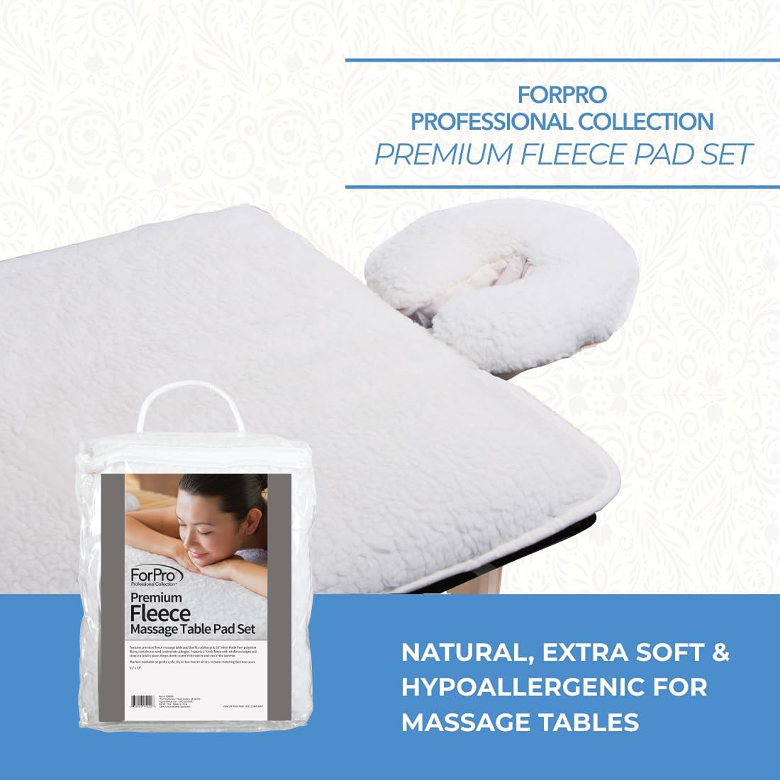 ForPro Face Rest Cover with fleece protecting face cradle and enhancing comfort