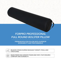 ForPro bolster under ankles during face-down yoga for leg stability.