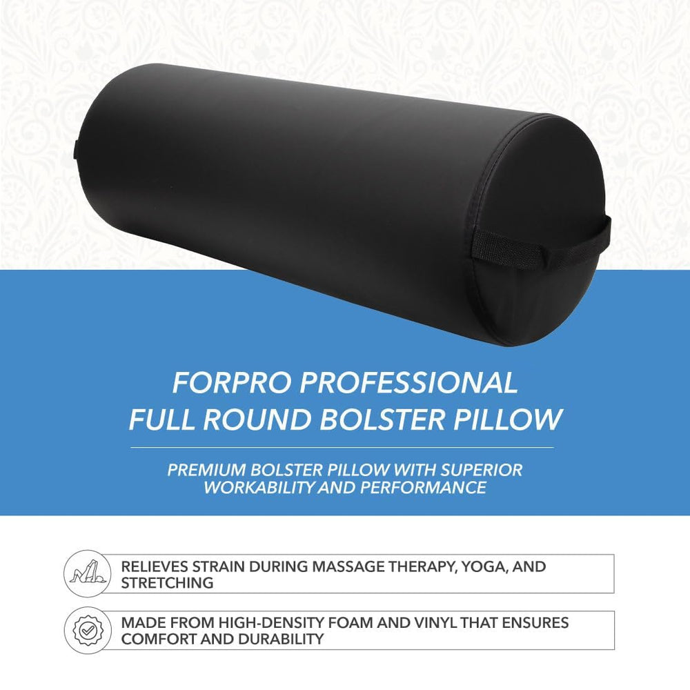 ForPro jumbo bolster under-knee support during face-up massage