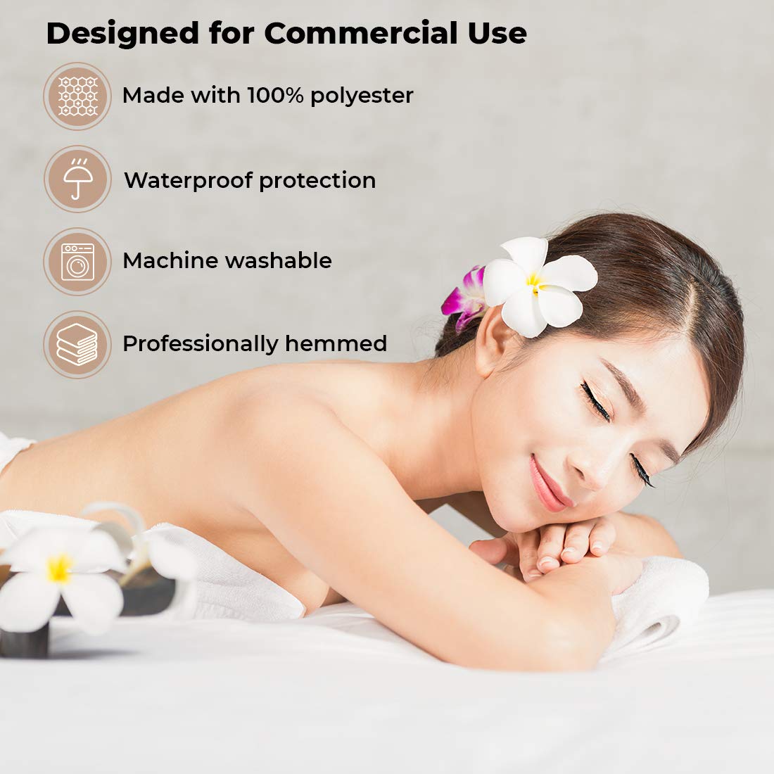 ForPro Massage Fitted Sheet demonstrates machine-washable convenience for busy spas.