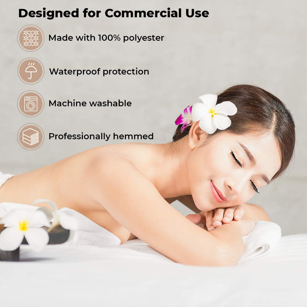 ForPro Massage Fitted Sheet demonstrates machine-washable convenience for busy spas.