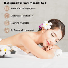 ForPro Massage Fitted Sheet demonstrates machine-washable convenience for busy spas.