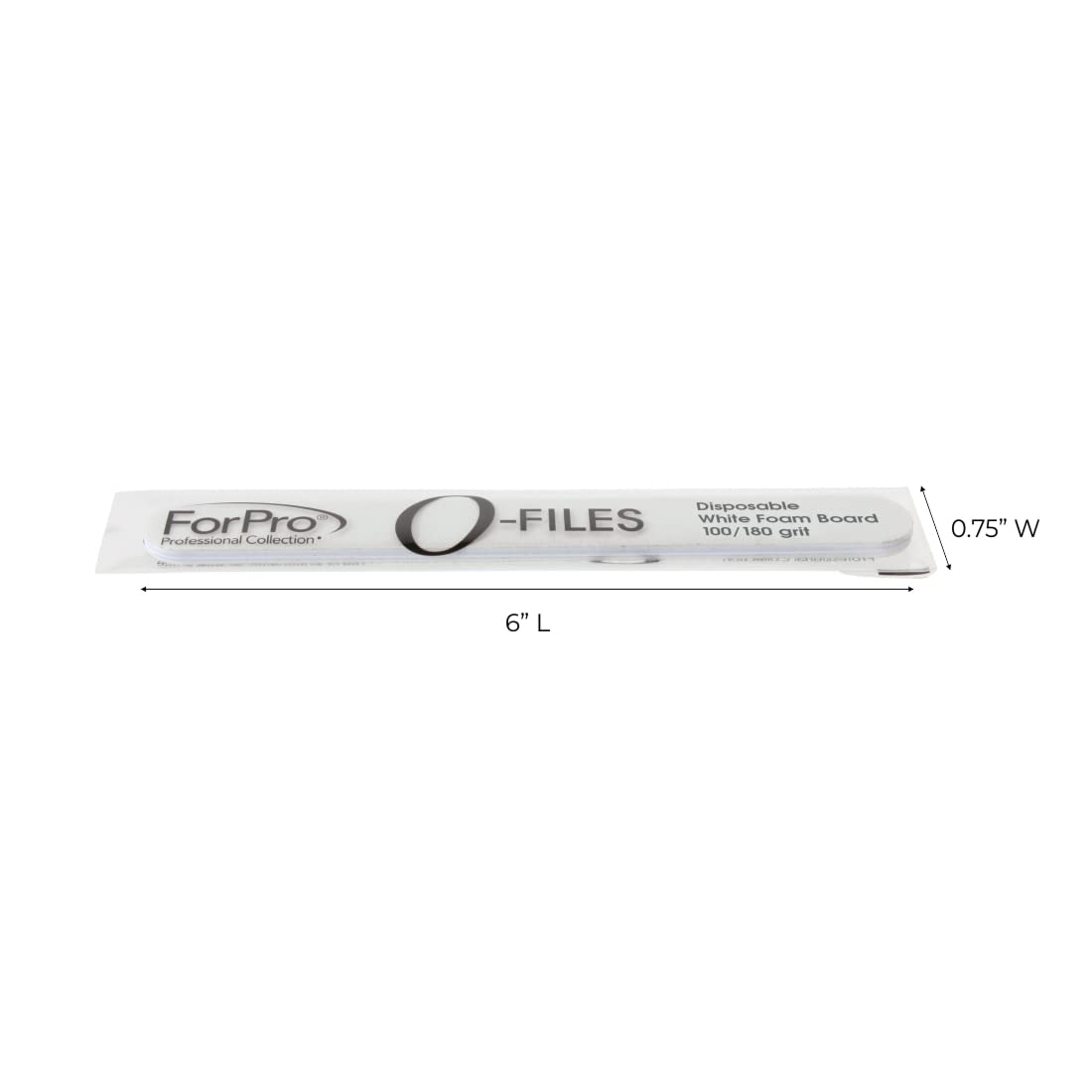 ForPro O-Files foam-board white, side view demonstrating grip-friendly size for fast filing.