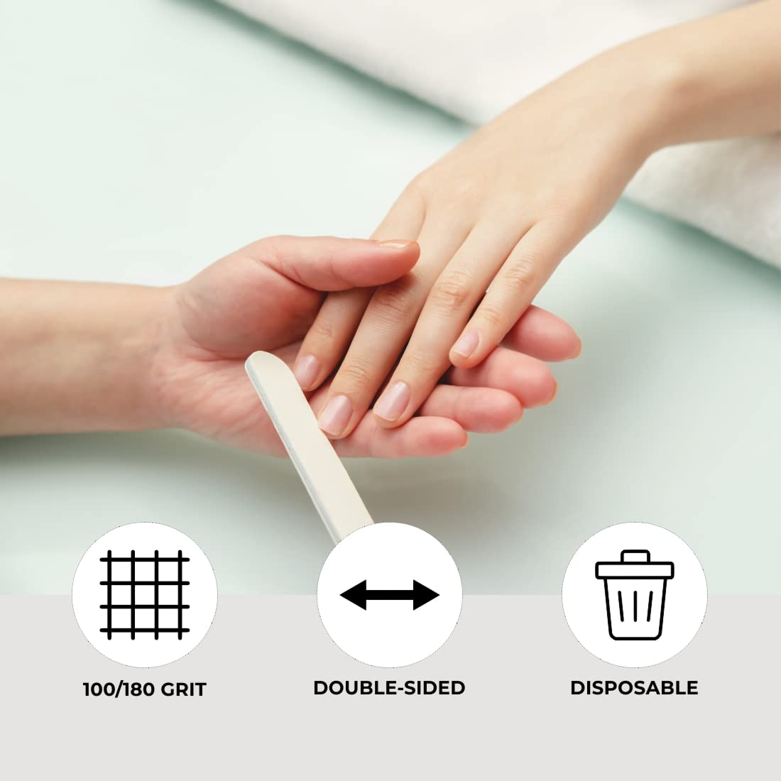 ForPro nail files 6-inch length with 100/180 grit on both sides.