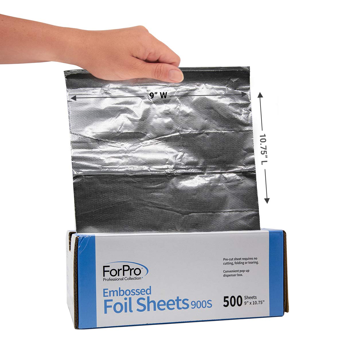 ForPro pop-up dispenser box enables quick, tear-free foil access for color sessions.
