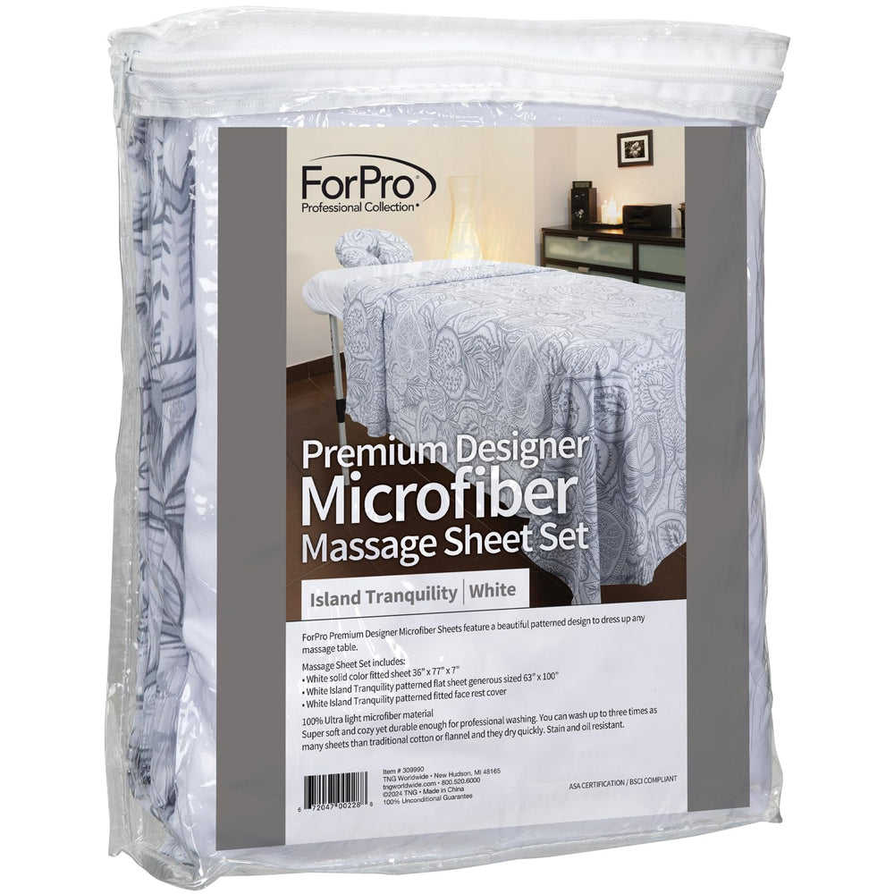 ForPro face rest cover island tranquility shows secure fit and client comfort.