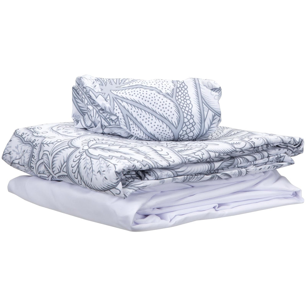 ForPro massage flat sheet island tranquility spread showcases clean elegant table presentation.