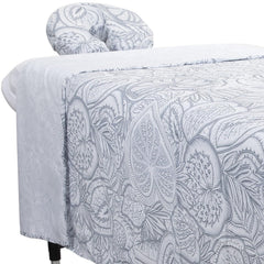 ForPro Premium Designer Microfiber 3-Piece Massage Sheet Set on a table delivers silky, professional comfort.