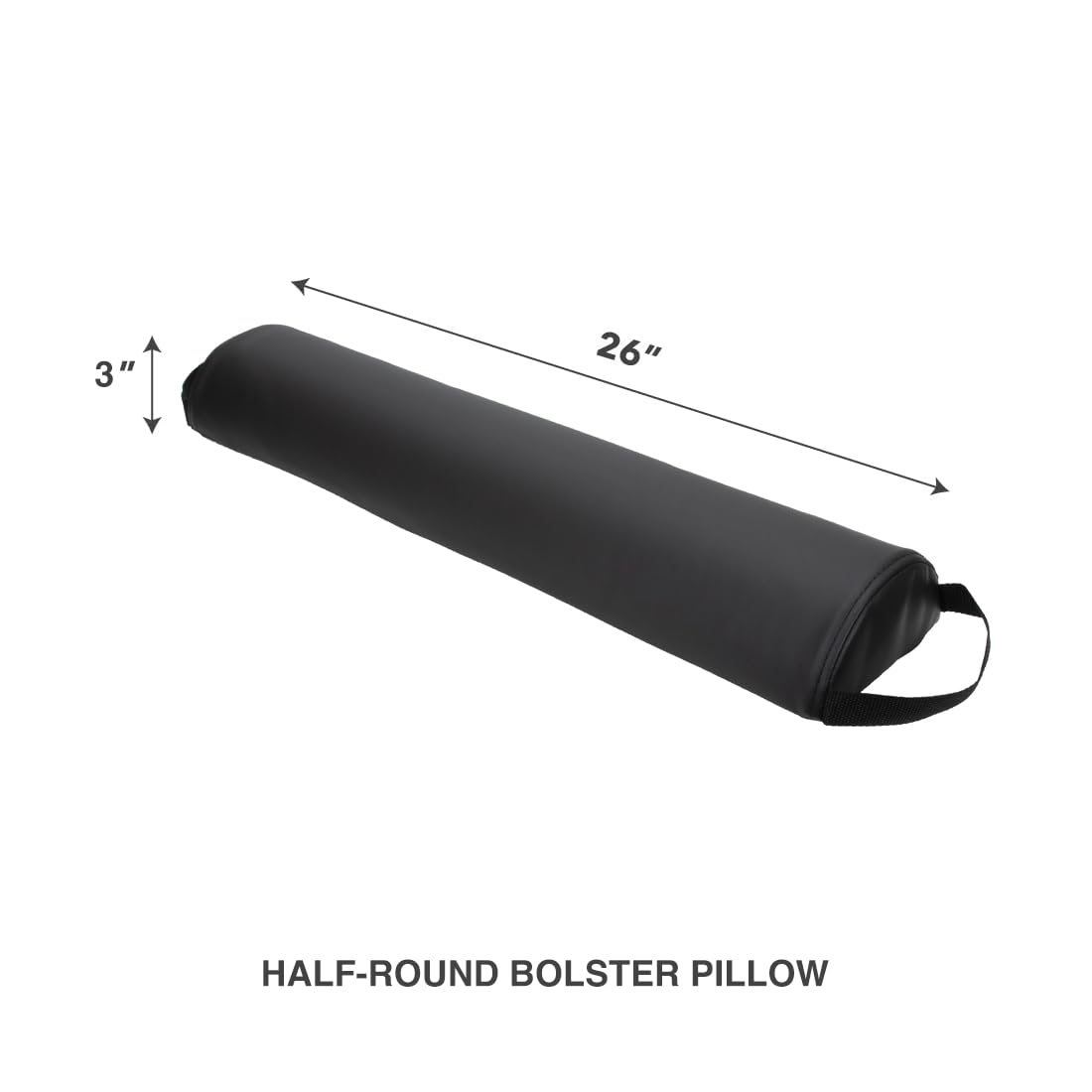 ForPro Premium Half-Round Bolster Pillow black color for versatile use