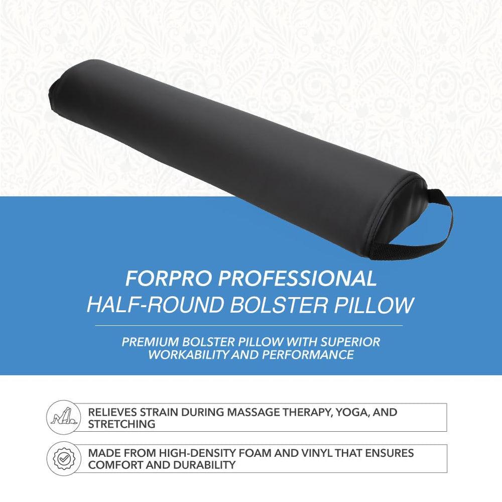 ForPro Premium Half-Round Bolster Pillow neck support during stretches