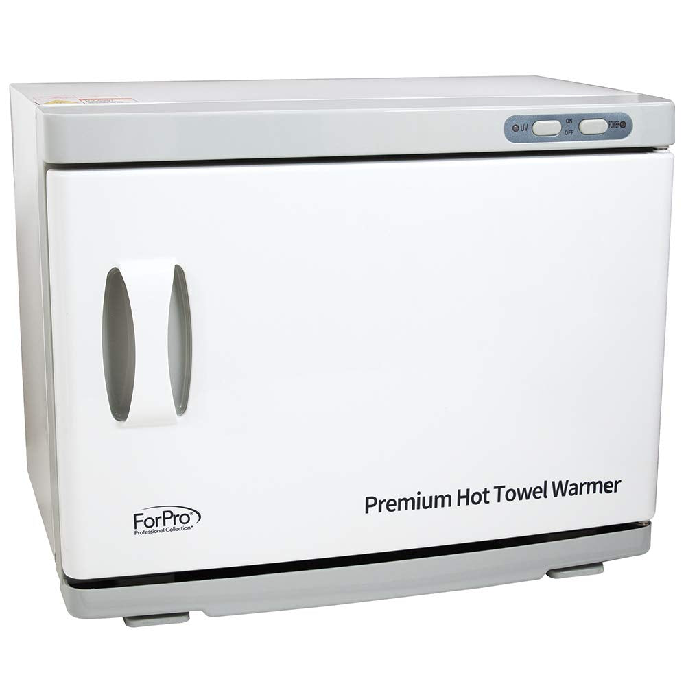ForPro hot towel warmer insulated cabinet stays cool for all-day operation.