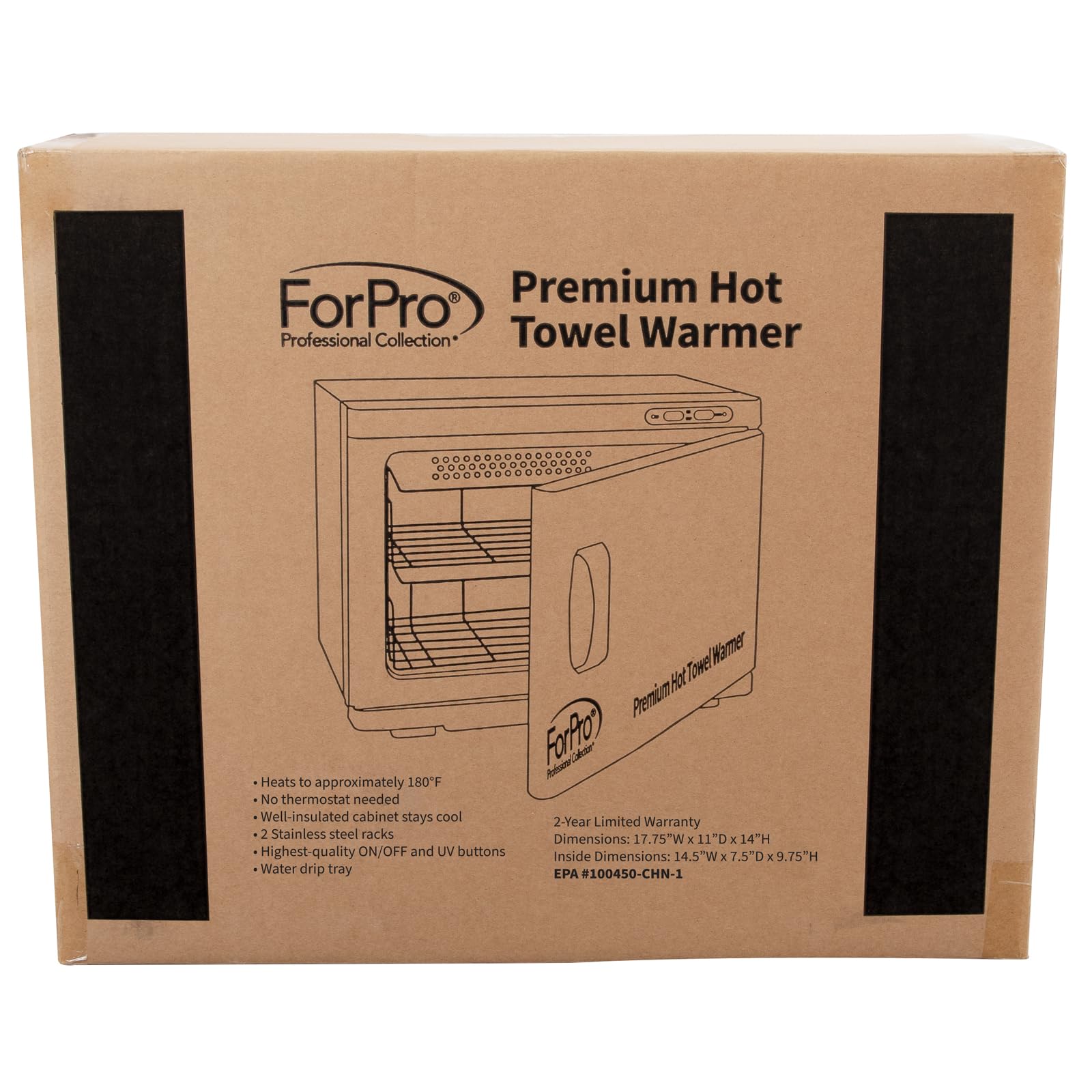 ForPro hot towel warmer white finish complements modern spas.
