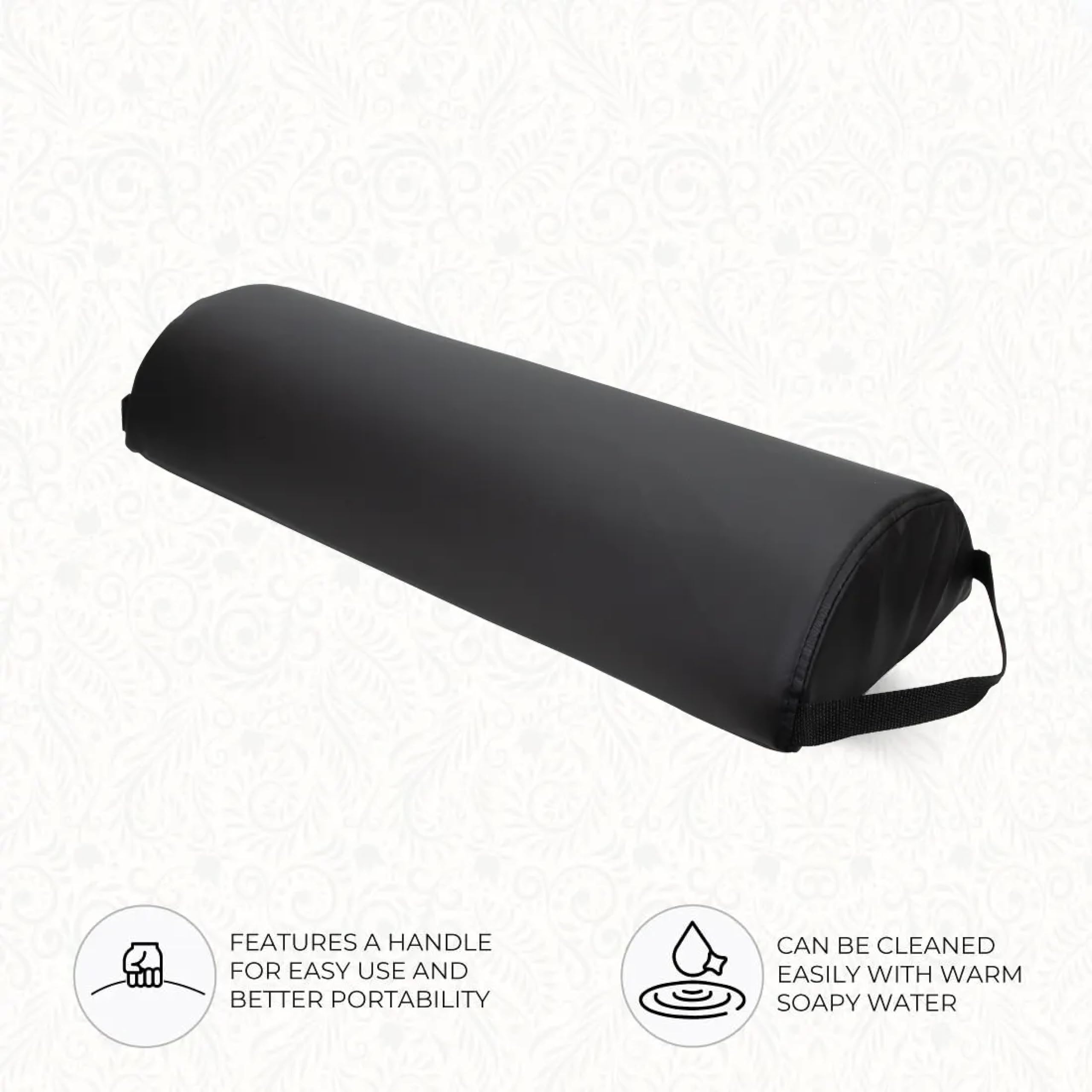 ForPro Premium Jumbo Half-Round Bolster Pillow neck-support setup reveals versatile head and neck relief.