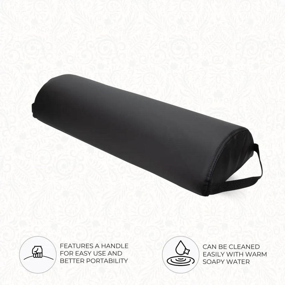 ForPro Premium Jumbo Half-Round Bolster Pillow neck-support setup reveals versatile head and neck relief.