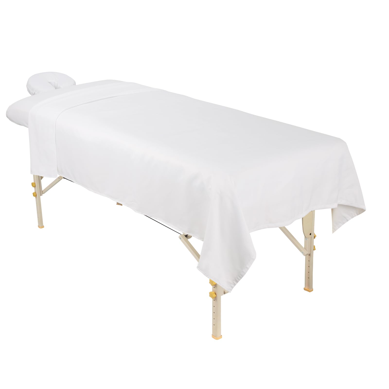 ForPro Massage Sheet Set in white shows a clean, professional studio look.