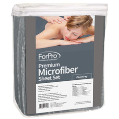 ForPro Professional Collection microfiber fitted sheet in cool grey fits standard tables