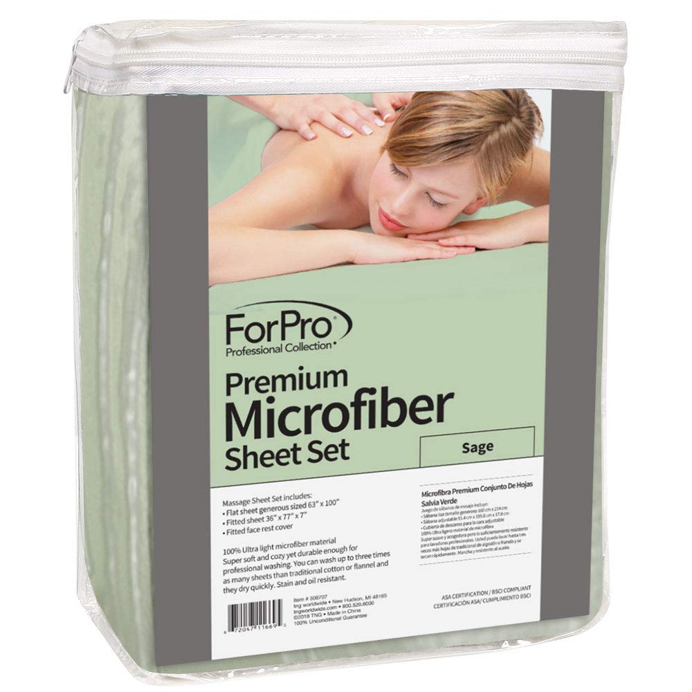 ForPro Premium Microfiber face rest cover in Sage for clean, snug protection