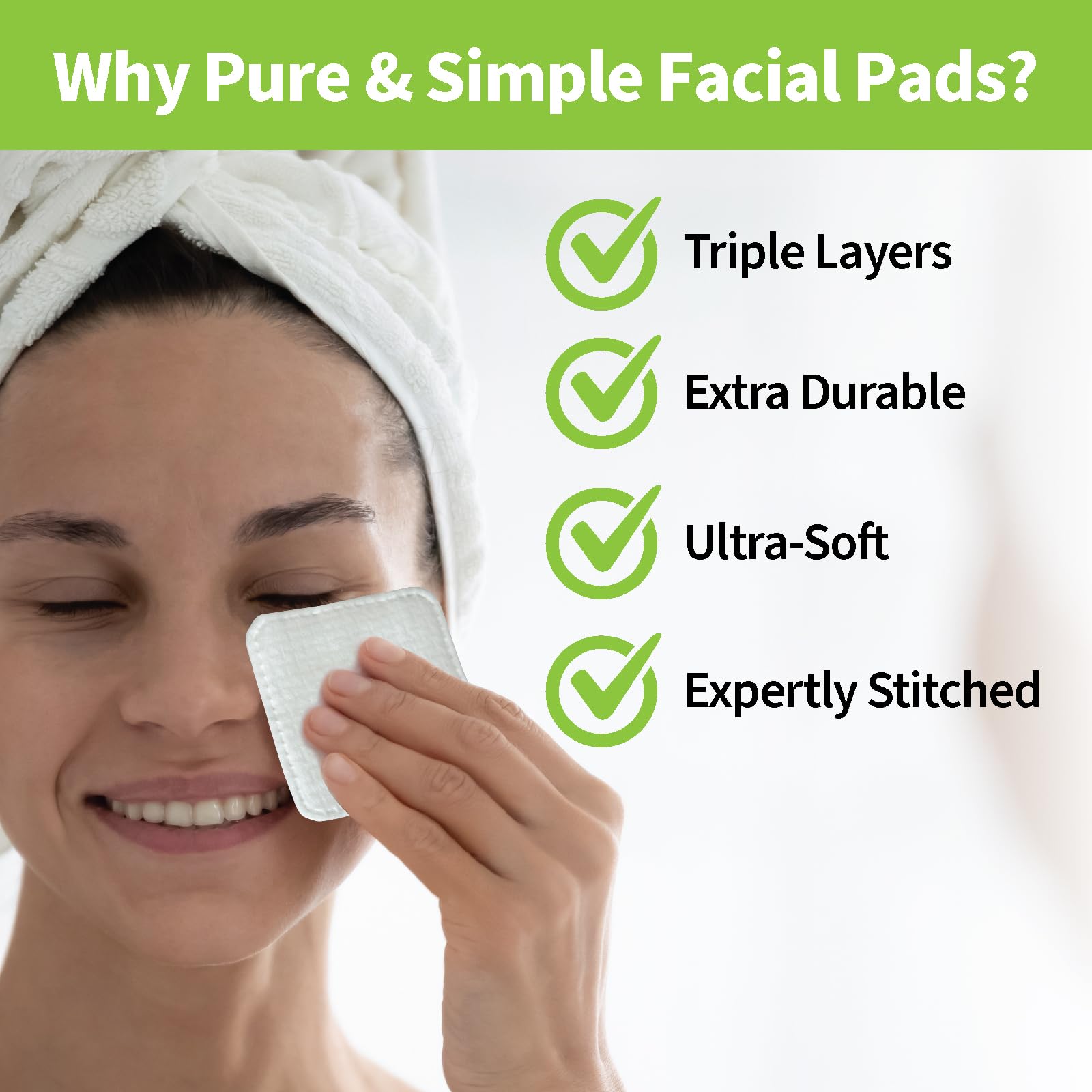 ForPro Premium Pure & Simple XL Facial Pads U.S. Cotton Trust Protocol badge—sustainably sourced.