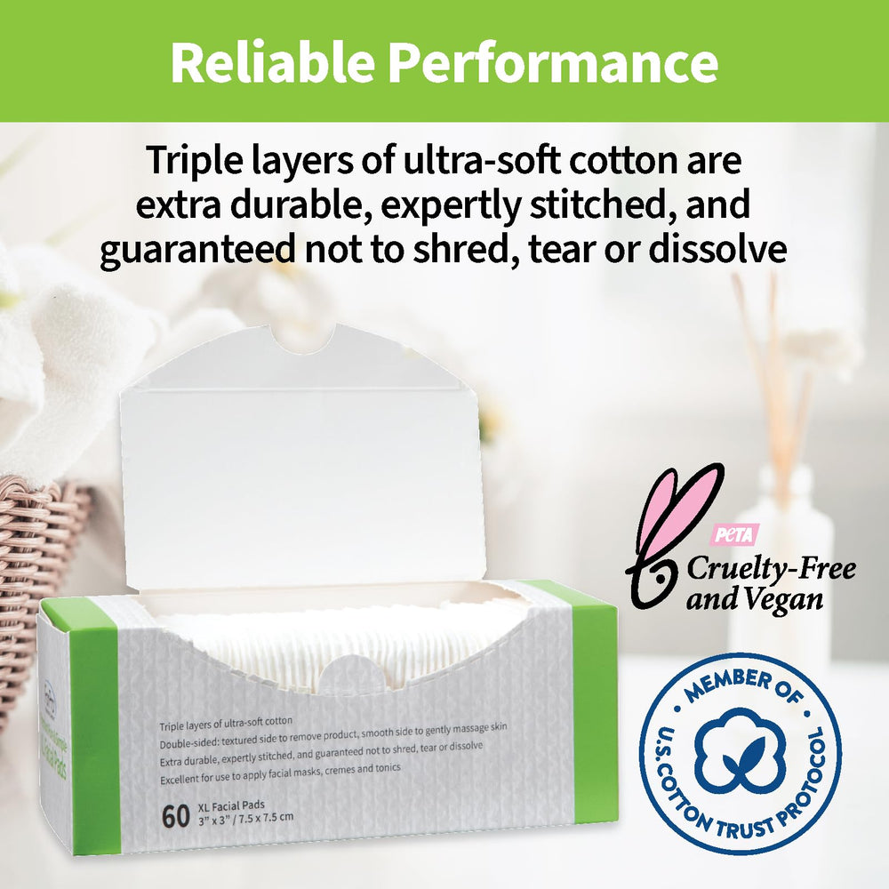 ForPro Premium Pure & Simple XL Facial Pads vegan and cruelty-free label for ethical choices