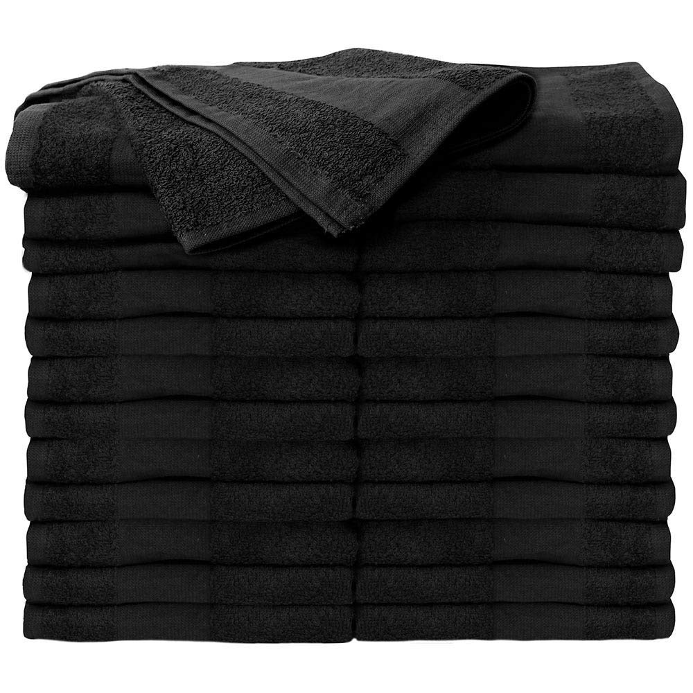 ForPro Professional Collection bleach tough salon towel black shows durable color retention for daily salon use.