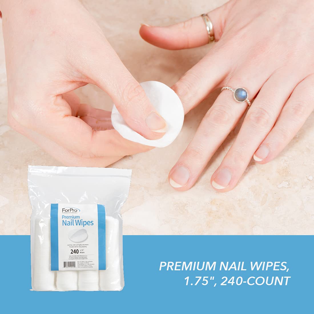 ForPro Nail Polish Remover Wipes compatible with acetone, non-acetone and alcohol