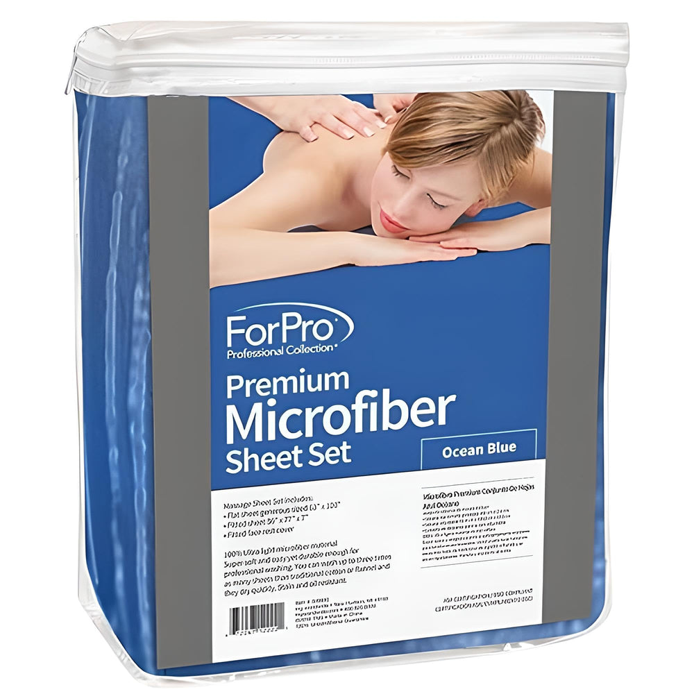 ForPro Professional Collection elastic-band-fit sheet demonstrates secure hold on standard tables.