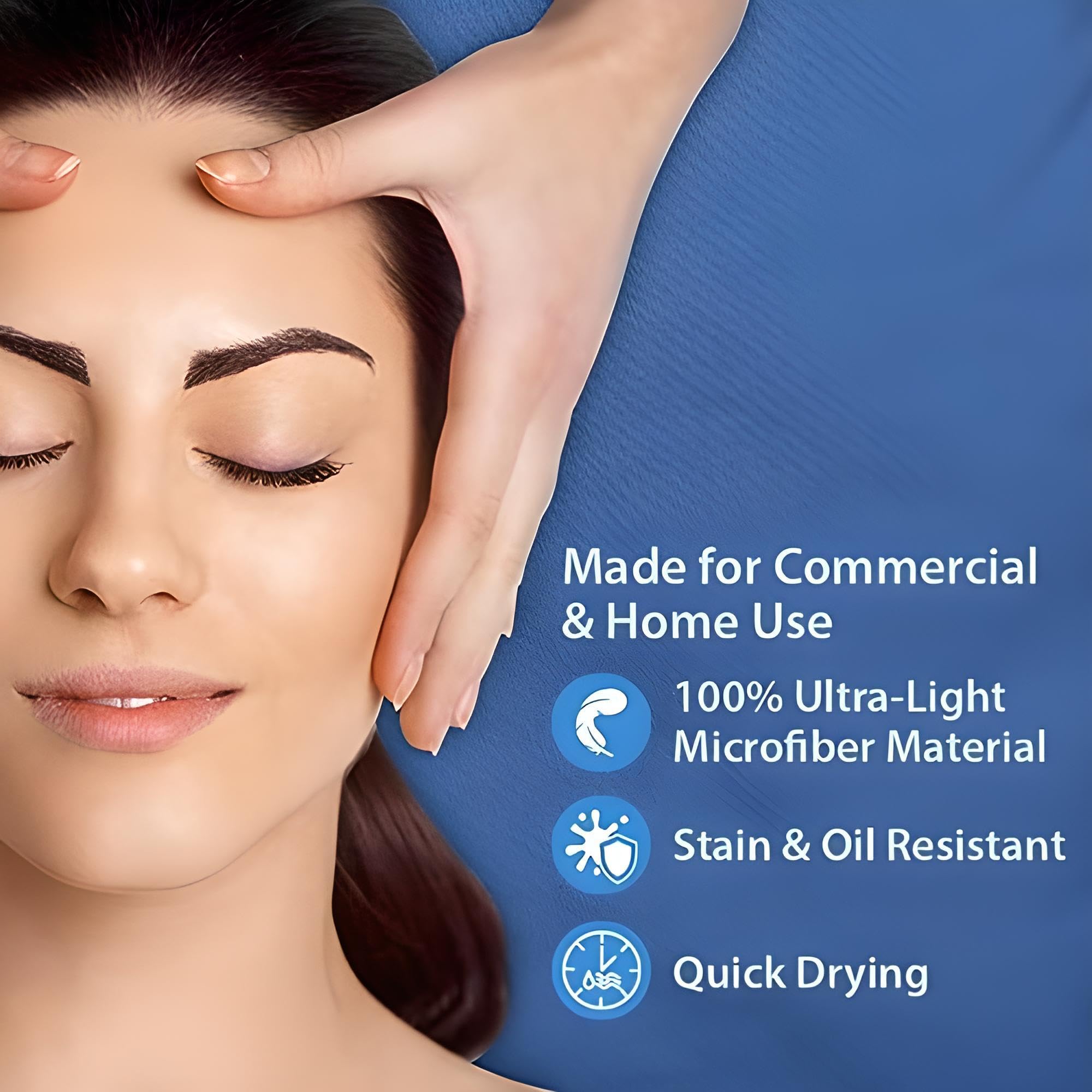 ForPro Professional Collection Ocean Blue massage face rest cover with snug fit and cleanable surface.