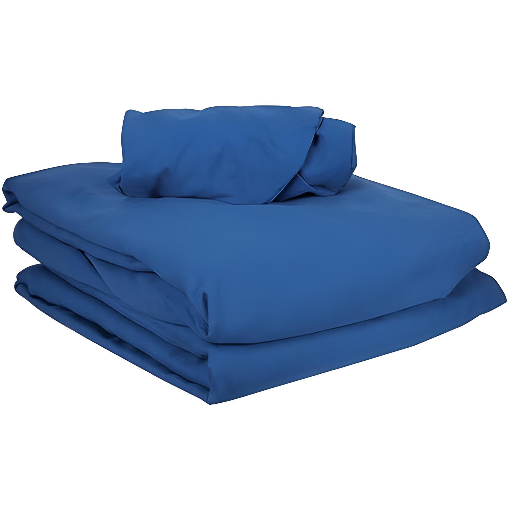 ForPro Professional Collection Ocean Blue massage fitted sheet on a table shows secure elastic fit.