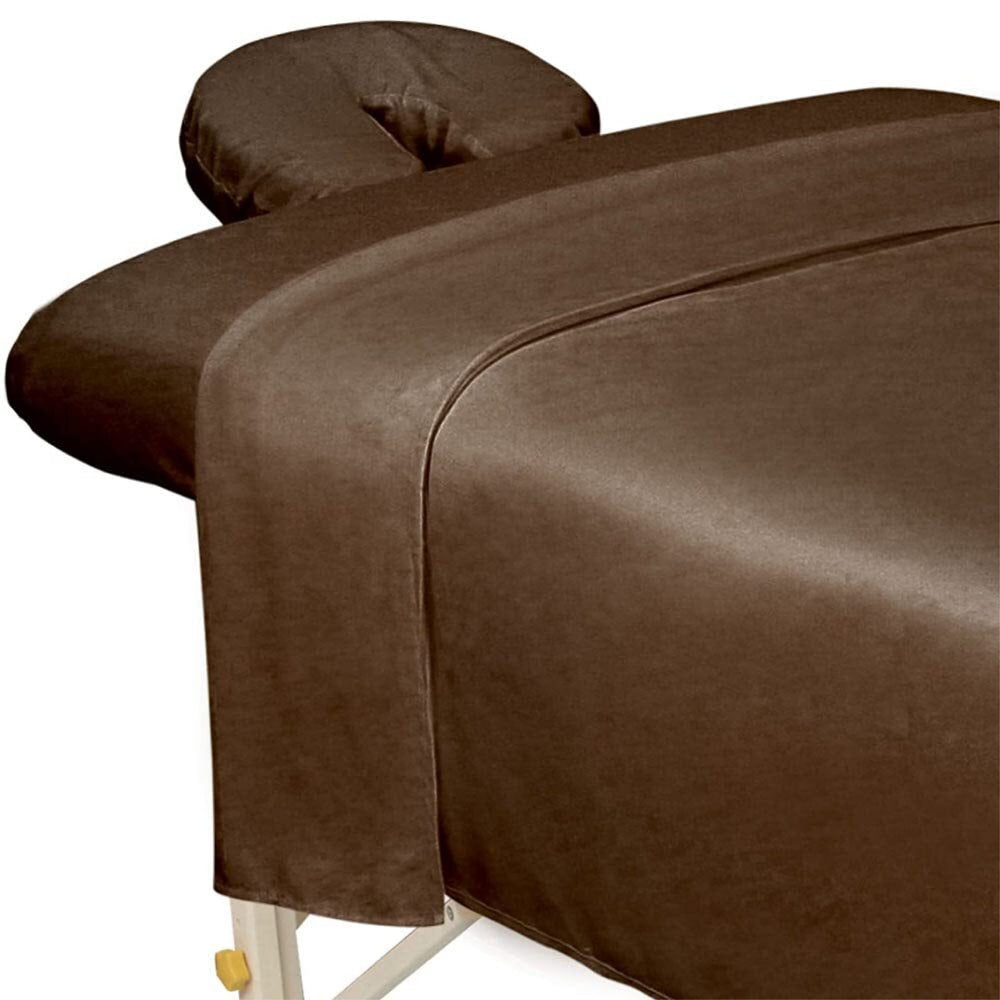 ForPro Professional Collection premium microfiber flat sheet in chocolate offers warmth and quick-dry performance.