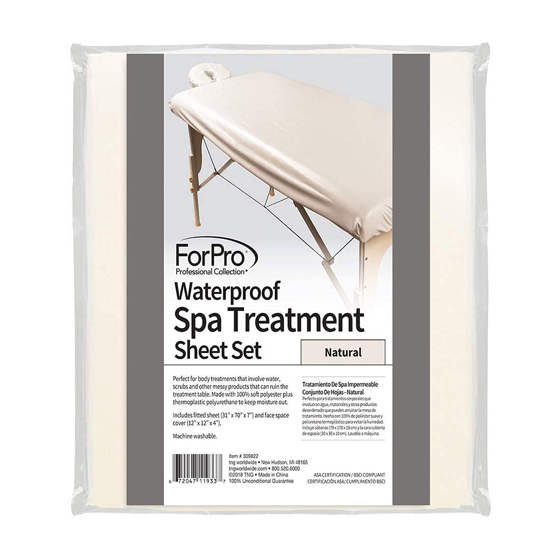 ForPro Professional Collection spa treatment sheet set keeps tables clean during scrubs and liquids.