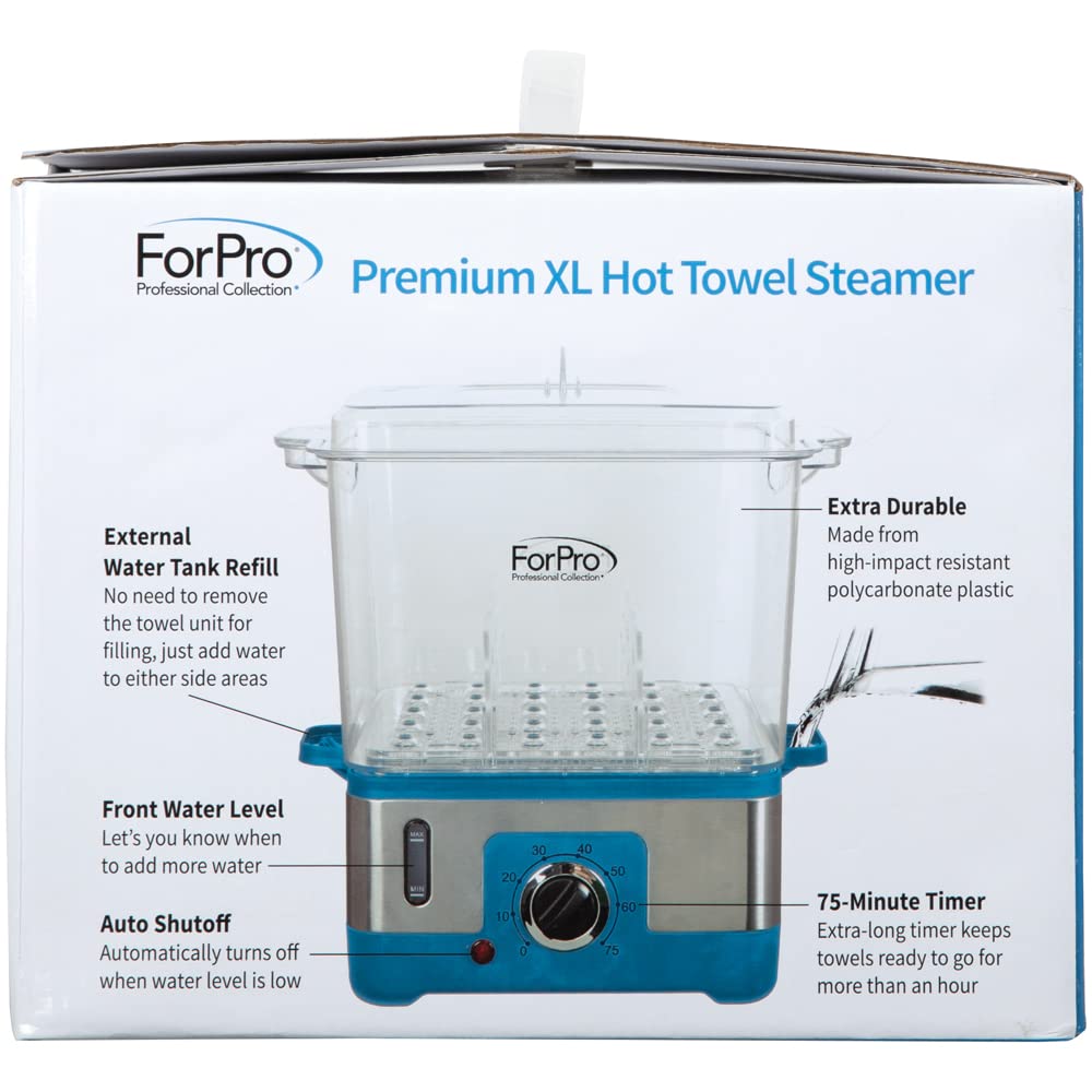 ForPro XL hot towel steamer in-use demonstrates rapid towel warming