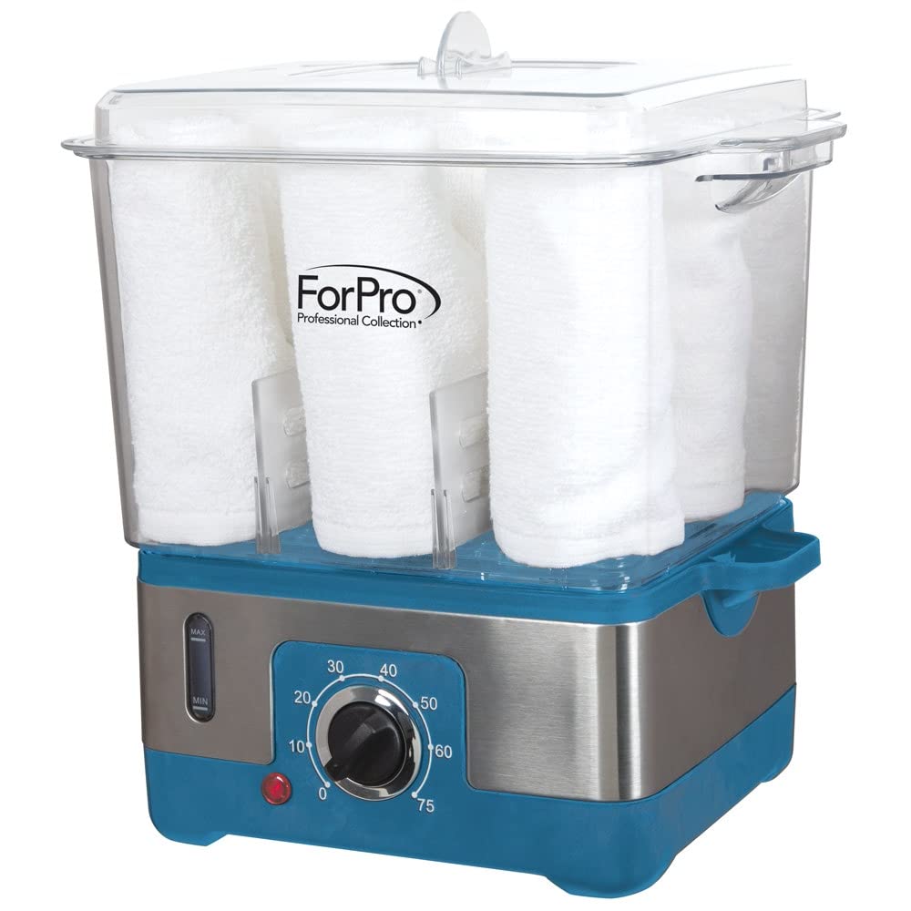 ForPro XL hot towel steamer towel-loading-area view shows nine-towel capacity