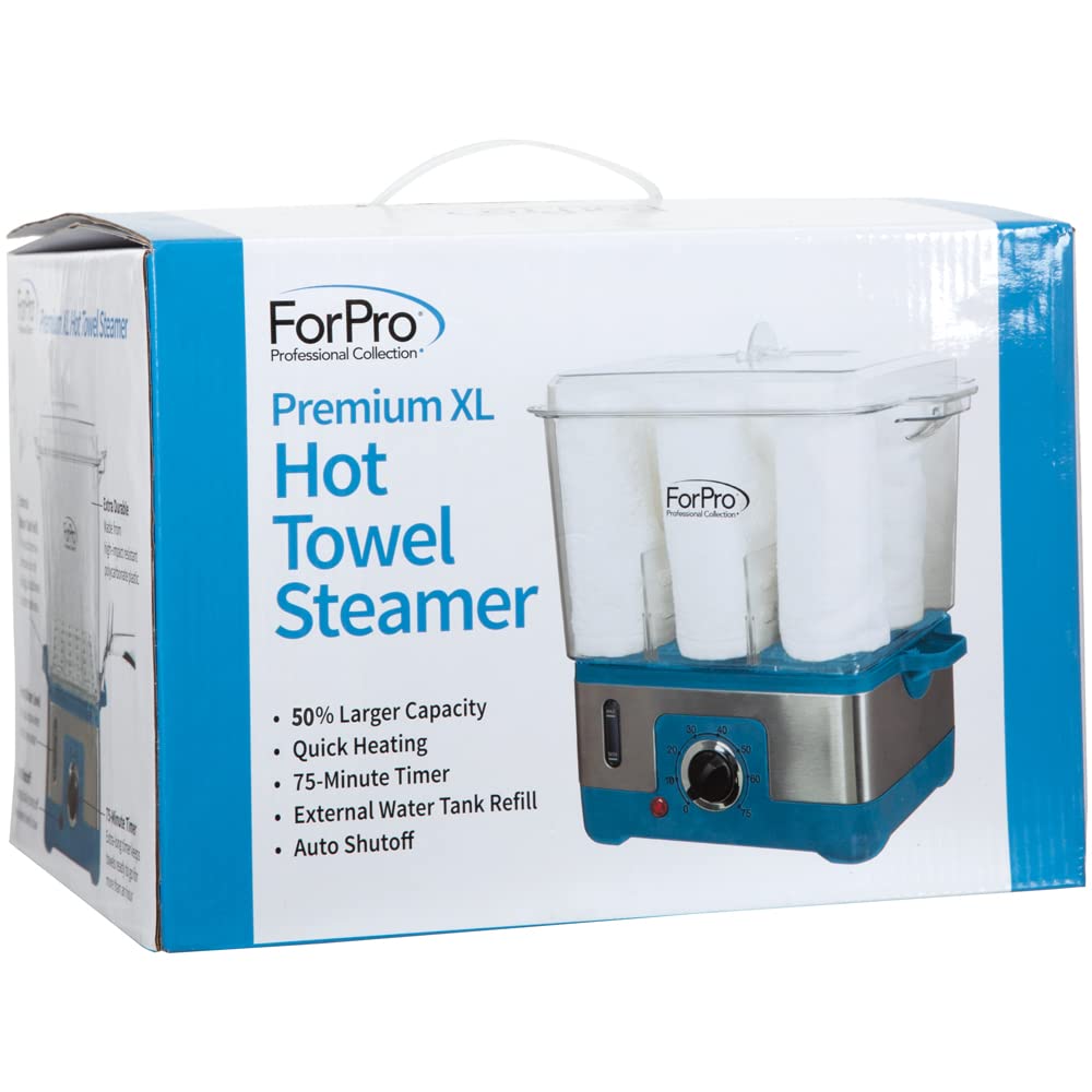 ForPro XL hot towel steamer water-tank-access emphasizes quick refills
