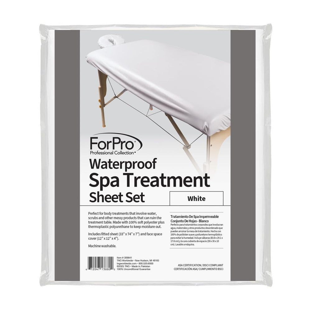 ForPro Protective Spa Sheet Set with secure fit for standard tables.