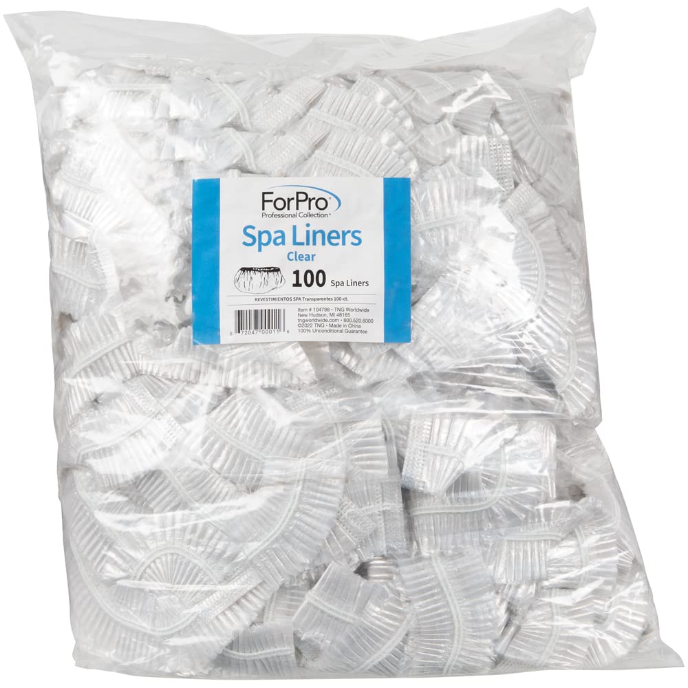 ForPro Spa Liners elastic band visible keeping liners in place during pedicure