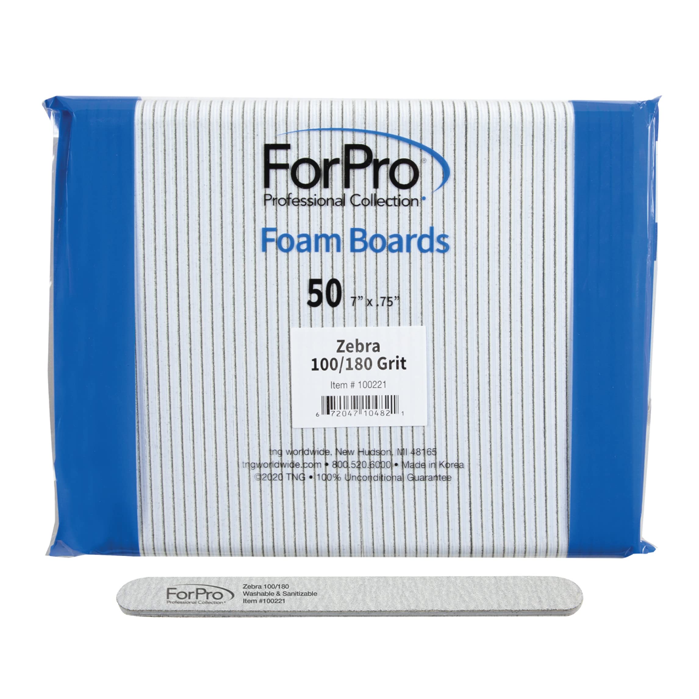 ForPro Zebra foam board 100 grit for quick nail shaping and edge smoothing