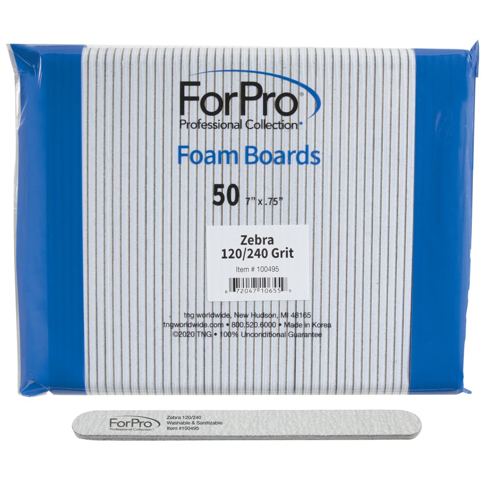 ForPro Zebra Foam Board coarse 120 grit side for quick nail shaping