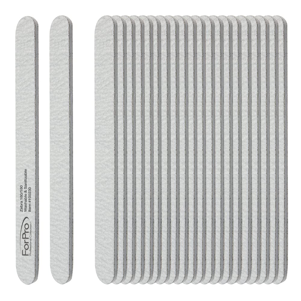 ForPro Zebra Foam Board double-sided nail file shows smooth filing on both sides.