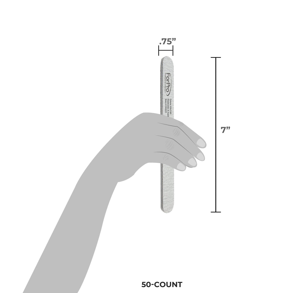 ForPro Zebra sanitizable nail file highlights easy cleaning