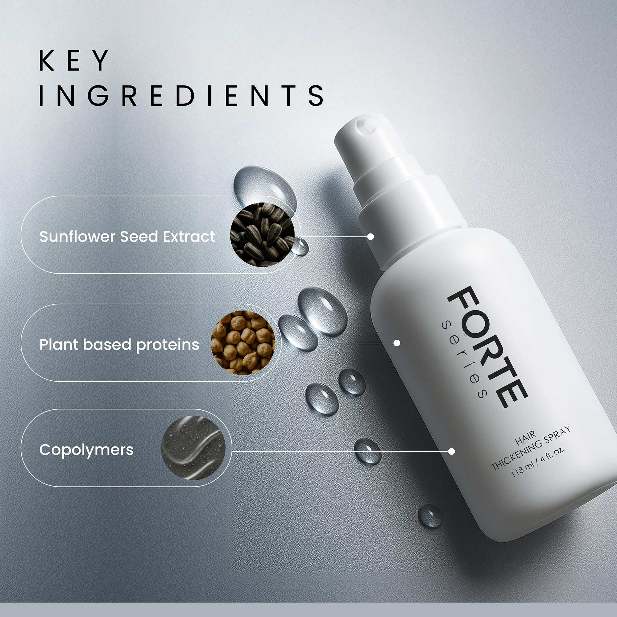 Alex Costa Forte Series biotin peptide complex ingredients highlighted for healthier-looking strands.