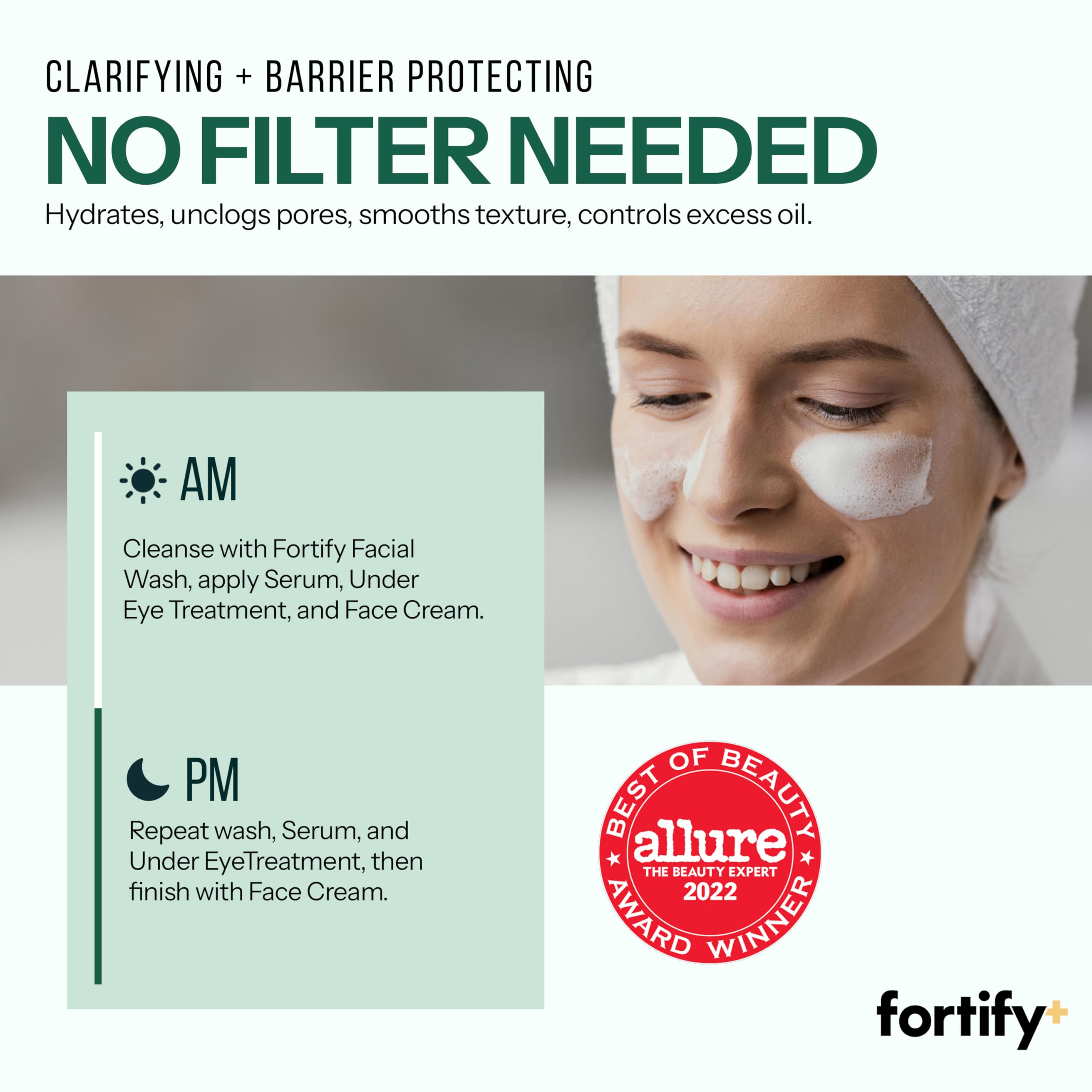 Fortify Skincare foamy texture close-up showing rich lather.