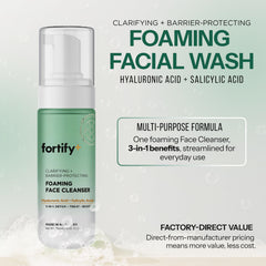 Fortify Skincare cleanser salicylic close-up exfoliation unclogging pores.