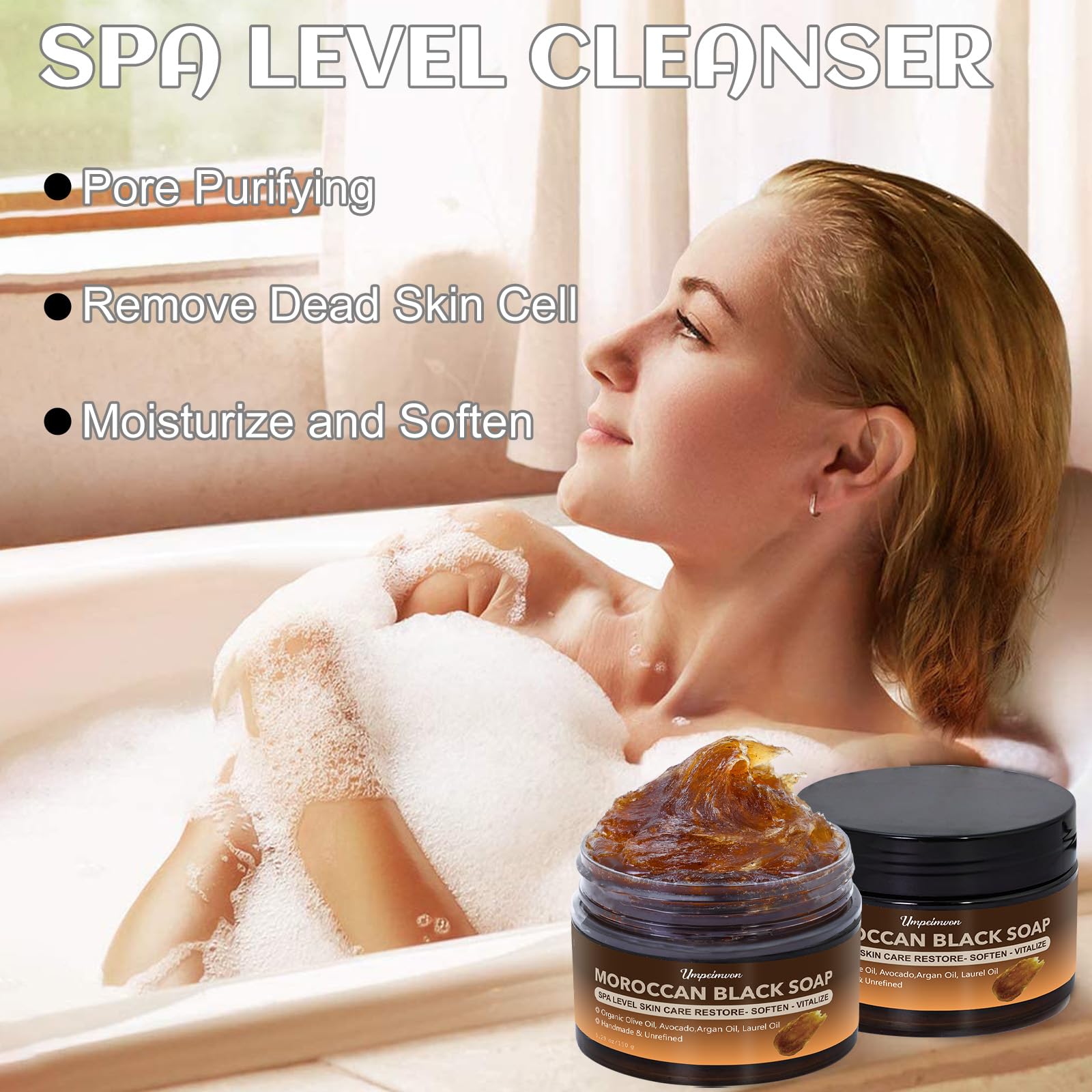 Forvirness Black Soap for face and body moisturization and softness.