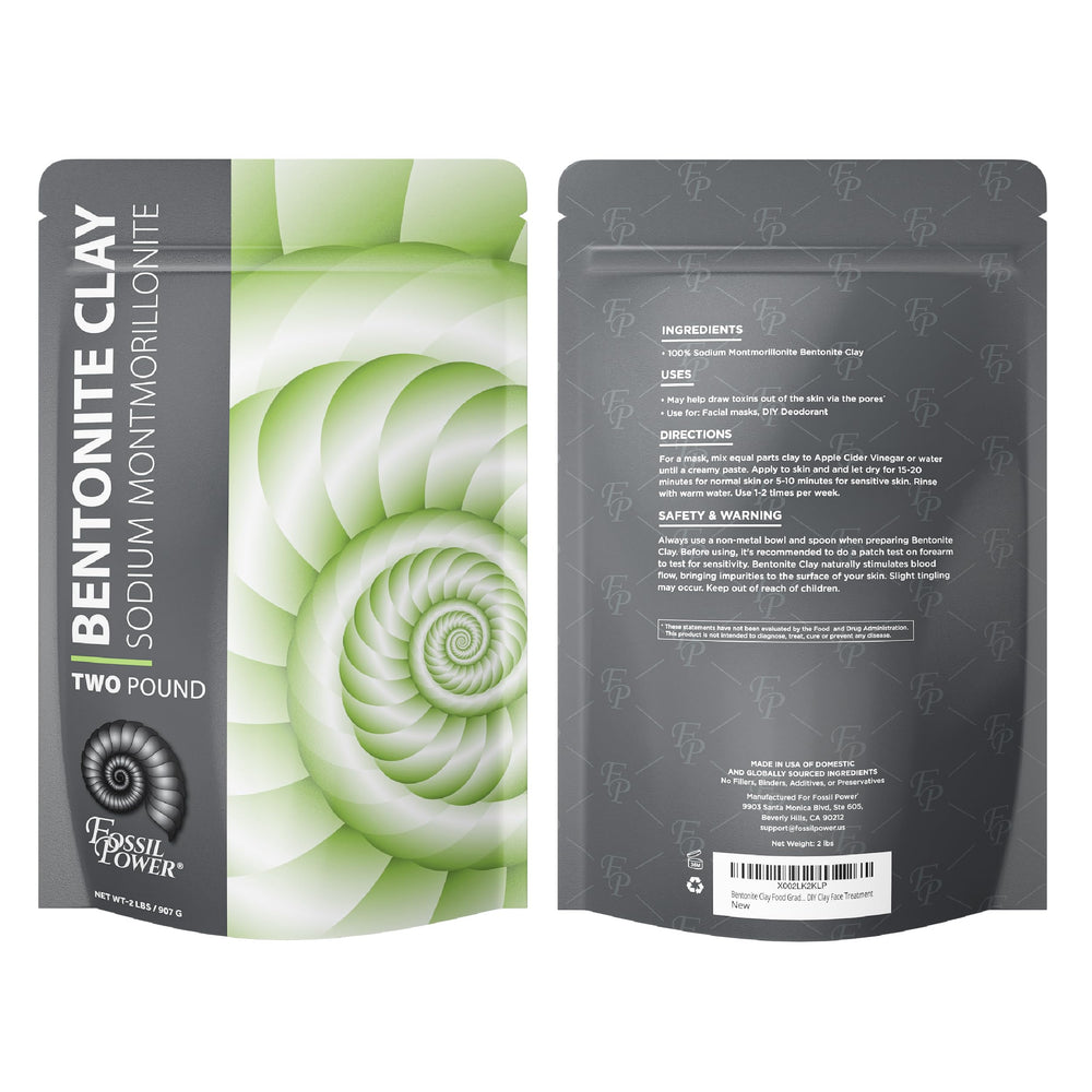 FOSSIL POWER Bentonite clay powder for heavy-metal detox ritual