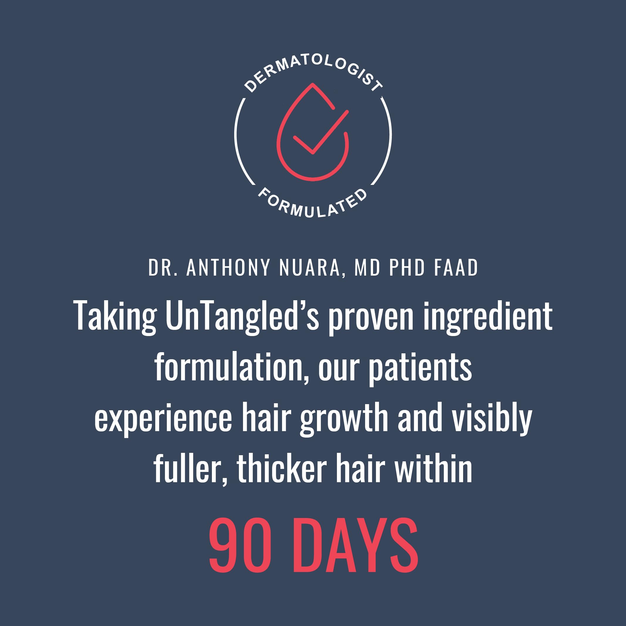 Foundation Skincare UnTangled Hair Vitamins hair-closeup showing potential thickness