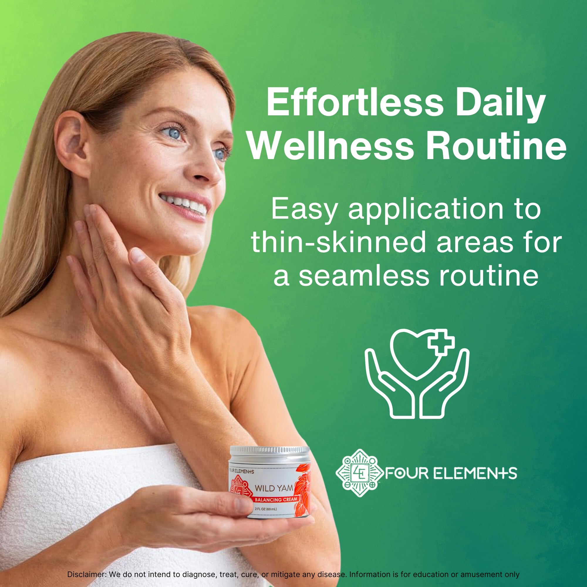 Four Elements 4E Wild Yam Cream usage steps guide gentle daily application.