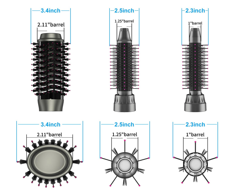 4 IN LOVE hair blow-dryer brush medium 2.5 inch adds lift for mid-length.